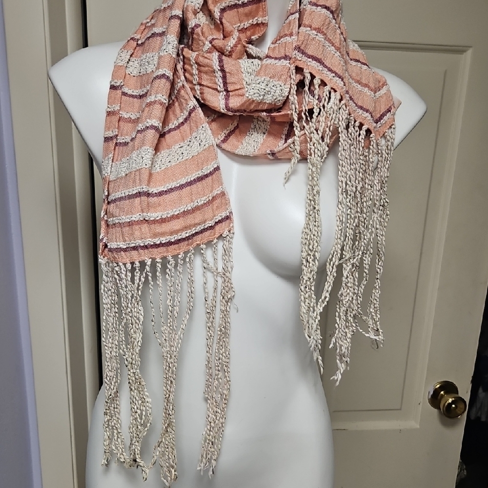 Free People Cotton Natural Weave Long Scarf